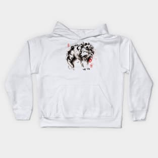 Chinese Style Ink Wolf Kids Hoodie